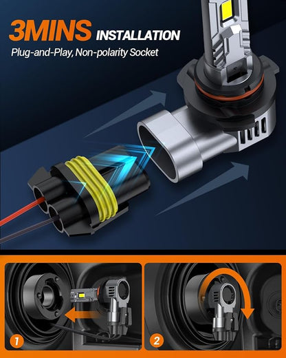SEALIGHT H4 Fog Bulb 40000LM 6500K Cool White 52W High Power Error-Free - Image 6