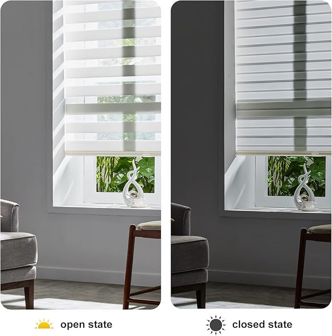 Persilux Cordless Zebra Blinds for Indoor Windows, Free-Stop Zebra Blinds - Image 5