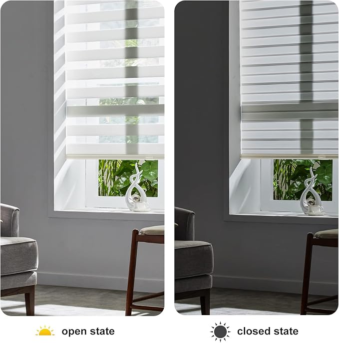 Persilux Cordless Zebra Blinds for Windows Free-Stop Windows Shades Dual Layer - Image 5