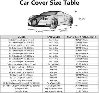 MORNYRAY Waterproof Car Cover All Weather Snowproof UV Protection Windproof - Image 6