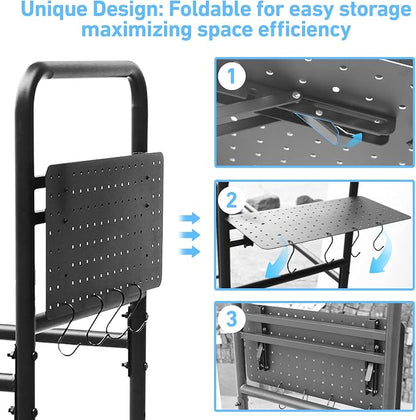 Rolling Tire Rack for Garage, Adjustable Metal Tire Rack - Image 2