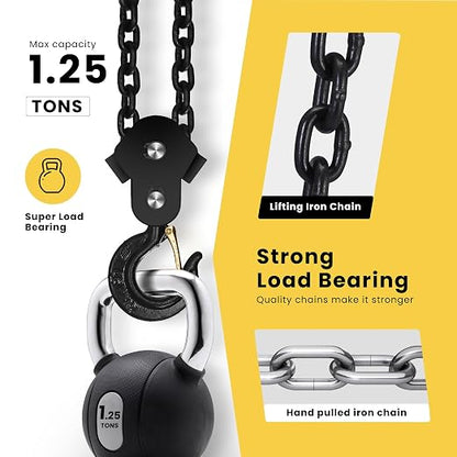 SPECSTAR Hand Chain Hoist 1 Ton 2200 Lbs Capacity 10 Feet - Image 3