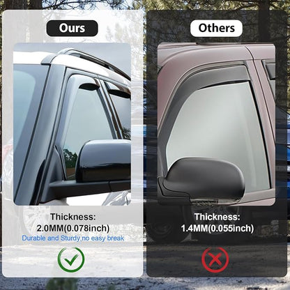 Nilight in-Channel Rain Guards for Toyota Tundra Crew Max 2007 2008 2009 2010 - Image 4