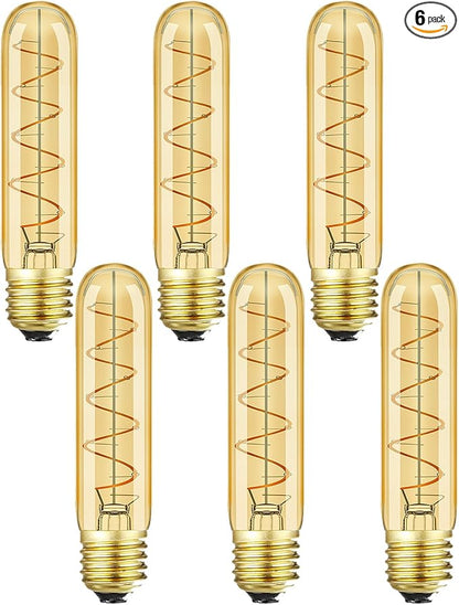 Leools Vintage T10 LED Edison Light Bulb Super Thin Filament, 40 Watt Warm by LEOOLS