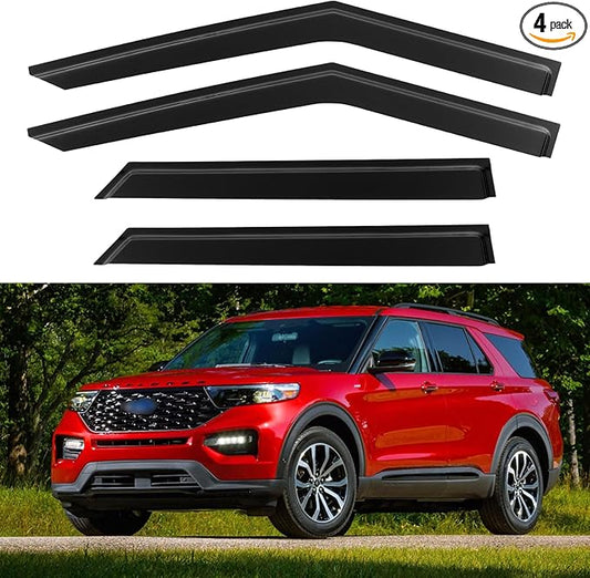 Window Visors Rain Guards for 2020-2025 Ford Explorer, Out-Channel Window Vent by YQAUTEC