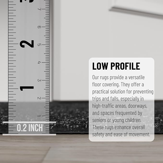 Ottomanson 6'6" x 12' Mud Mat Area Rug Scraper Carpet - Image 5