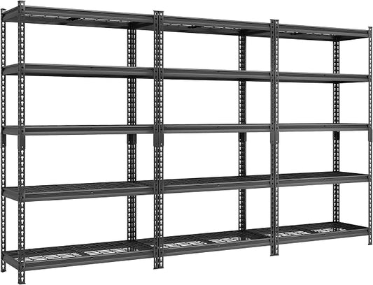 SONGMICS 5-Tier Storage Shelves Set of 3, Heavy-Duty Garage Shelving, by SONGMICSbySONGMICSHOME