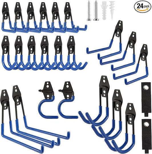 Garage Hook Heavy Duty Wall Storage Hangers, 24 Pack Garage Storage Hooks Steel by Unknown