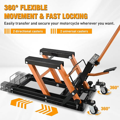 Nilight Motorcycle Lift Jack 1500 LBS Hydraulic Lifts ATV Scissor Jacks - Image 5