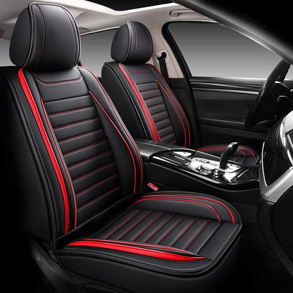 Leather Car Seat Covers Full Set, Universal Faux Leather Car Seat Covers 5 Seats - Image 2
