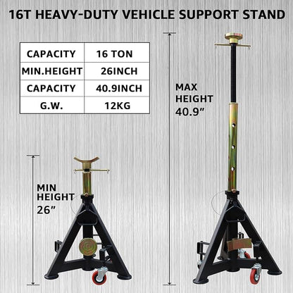 BESTOOL 16 Ton Heavy Duty Jack Stands – 35, 000 lbs Capacity, Adjustable 26" to - Image 6