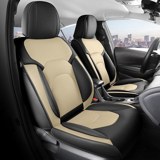 FREESOO Car Seat Covers Full Set, Waterproof Automotive Seat Covers, Leather by FREESOO