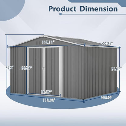 10X8 FT Outdoor Tool Storage Shed - Image 5