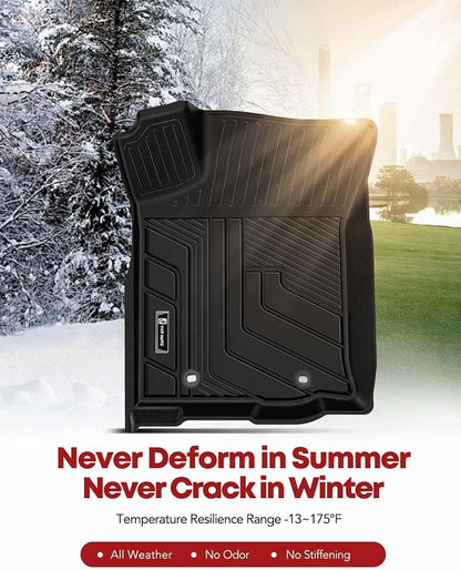 YHTAUTO Floor Mats Fit 2016-2020 Toyota Tacoma Access Cab, TPE All Weather Car - Image 8