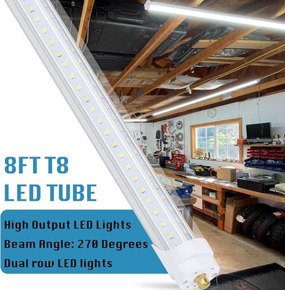 12 Pack, T8/T10/T12 8FT LED Tube Light, Single Pin FA8 Base, 100W 6000LM 6000K - Image 4
