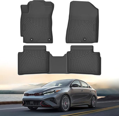 Powerty Floor Mats for 2019-2022 2023 2024 Kia Forte Accessories All Weather by Powerty