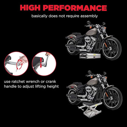 CXRCY 1200 LBS Motorcycle Lift Scissor Jack Stainless Steel Finish Upgraded - Image 7