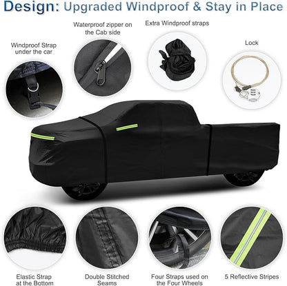 for Silverado 2500 3500 HD Crew cab Short Bed 6.6ft Truck Cover, Light Shell - Image 2