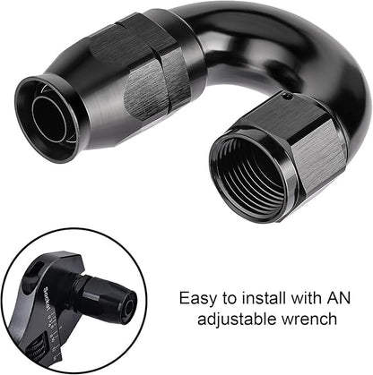 EVIL ENERGY 10AN 180 Degree PTFE One Piece Full Flow End Hose Fitting Aluminum - Image 6