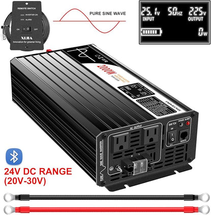 Xijia 2000W Pure Sine Wave dc to ac Inverter Remote Switch DC 24V to AC 120V - Image 3