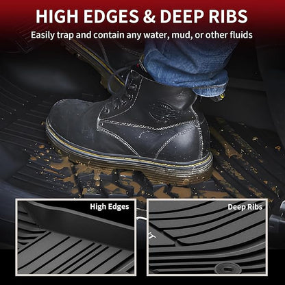 LASFIT Floor Mats for Toyota Tundra 2022-2024 2025 CrewMax Cab, All Weather - Image 3