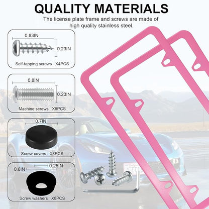 LivTee 4 Holes Stainless Steel License Plate Frames, Automotive Exterior - Image 4