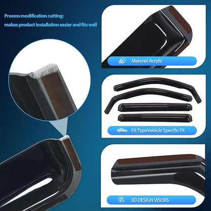 Nilight Window Rain Guards for Ford Maverick 2022 2023 2024 XL XLT Lariat - Image 2