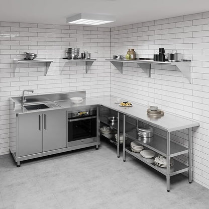 AmGood 72" Long X 16" Deep Stainless Steel Wall Shelf | NSF Certified | - Image 2