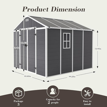 MyVoice 8x8 FT Outdoor Resin Storage Shed - Image 6