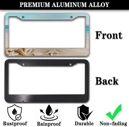 Front License Plate Bracket Multicolor License Plate Frames Beach Ocean - Image 3