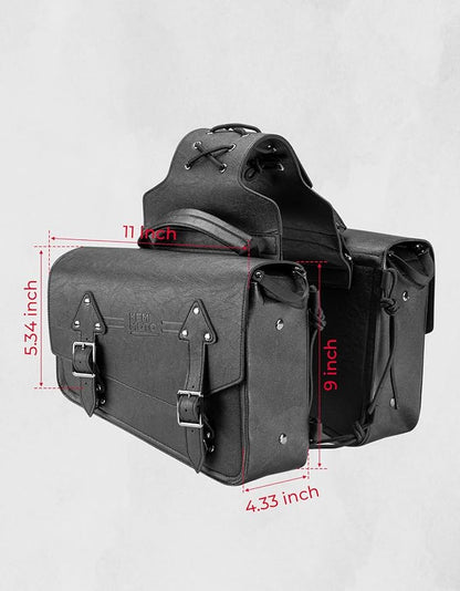 KEMIMOTO Motorcycle Saddlebags Leather Side Bags 12L Compatible - Image 5
