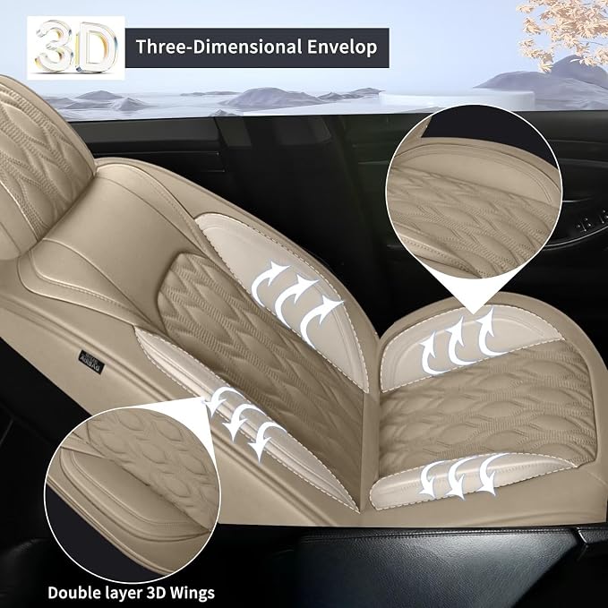 2 Front Car Seat Covers Fit for Toyota Camry 2012-2025: Faux Leather Automotive - Image 4