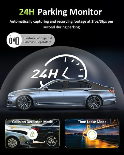 4K 3 Channel Dash Cam Front Rear Inside，STARVIS Sensor, 5GHz WiFi, 64GB Card - Image 6