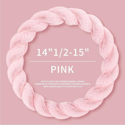 Luxury Fluffy Winter Car Steering Wheel Cover - Image 3