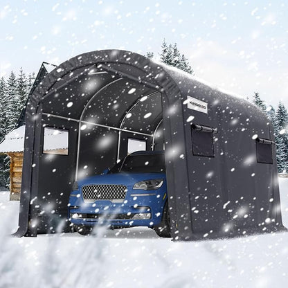 KING BIRD 10' x 15' Heavy Duty Round Style Carport - Image 8