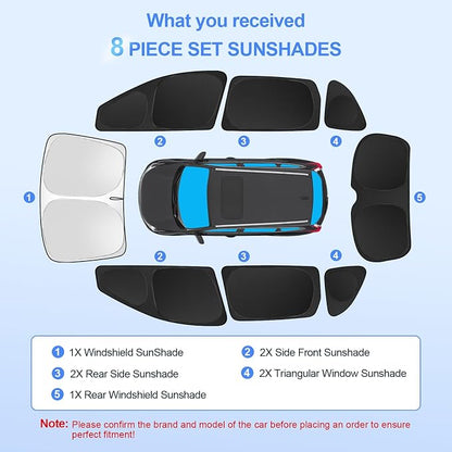 8pcs Car Window Shades for Honda CR-V CRV 2017-2022 Accessories, Windshield - Image 7