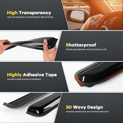 4 PCS in-Channel Rain Guards Fit - Image 5