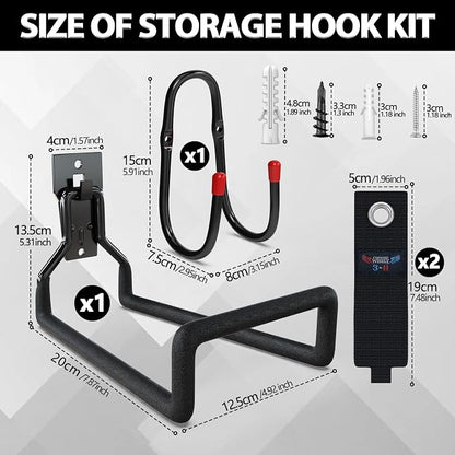 3-H Garden Hose Holder Wall Mount 2 Pack, Solid Steel Hose Hanger wih Extension - Image 2