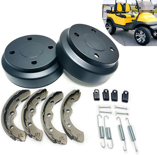 Golf Cart Brake Drums Kit with Brake Shoes & Springs by LOSTAR