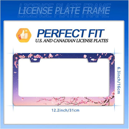 Cherry Blossom License Plate Frame Pink Flowers Floral License Plate Stainless - Image 7