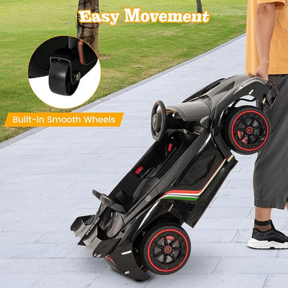 Costzon Ride on Car, Lamborghini Licensed 12V Battery Powered 4WD Sports Car - Image 6