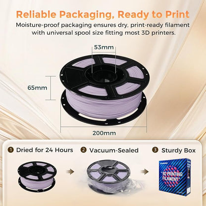 FLASHFORGE PLA Filament 1.75mm +/- 0.02mm, Matte Purple 3D Printer Filament 1kg - Image 7