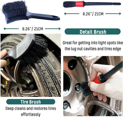 Professional 4 Pack Long Handle Wheel Brush Kit - Image 4