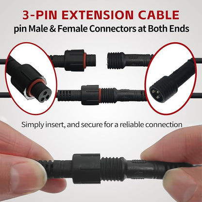 4 PCS 4FT 3 Pin RGB Rock Light Extension Wire, Design - Image 3