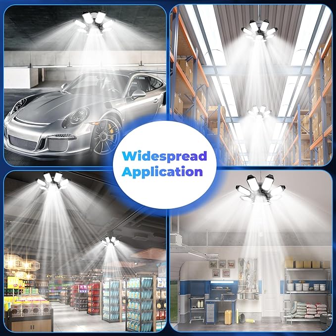 Garage Lights - Super Bright 250W LED Garage Ceiling Light w/ 8 Deformable - Image 6