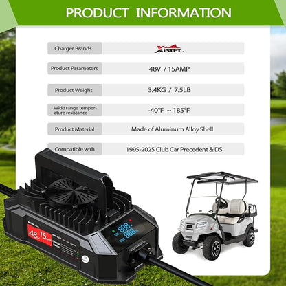 Xislet 15 AMP 48 Volt Golf Cart Battery Charger Compatible - Image 7