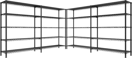 REIBII 70" W Storage Shelves Heavy Duty Load 1600LBS, Metal Shelving 5-Tier by REIBII
