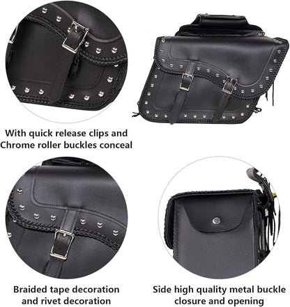 GARGOYLE BELLS Motorcycle Saddle Bags Synthetic Leather Motorcycle Luggage Bag - Image 2