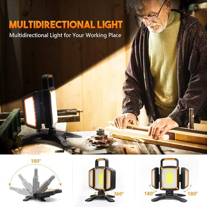 30W Rechargeable Work Light, 3000 Lumen Magnetic Work Light Battery Powered - Image 2