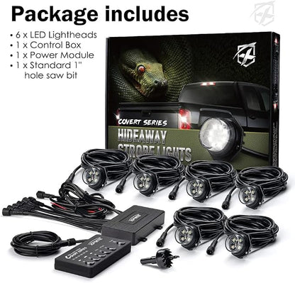 Xprite Blue LED Hideaway Strobe Police Lights Kit, 20 Flashing w/Control Panel - Image 7